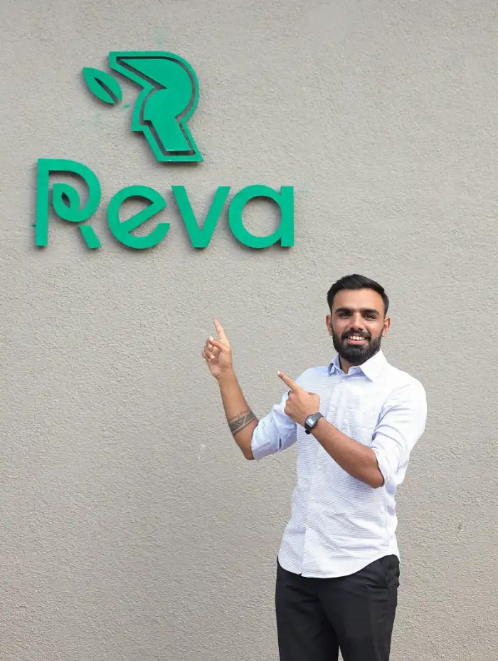 Jaivik Patel, founder of Reva Disposable, at the factory in Dahod, Gujarat